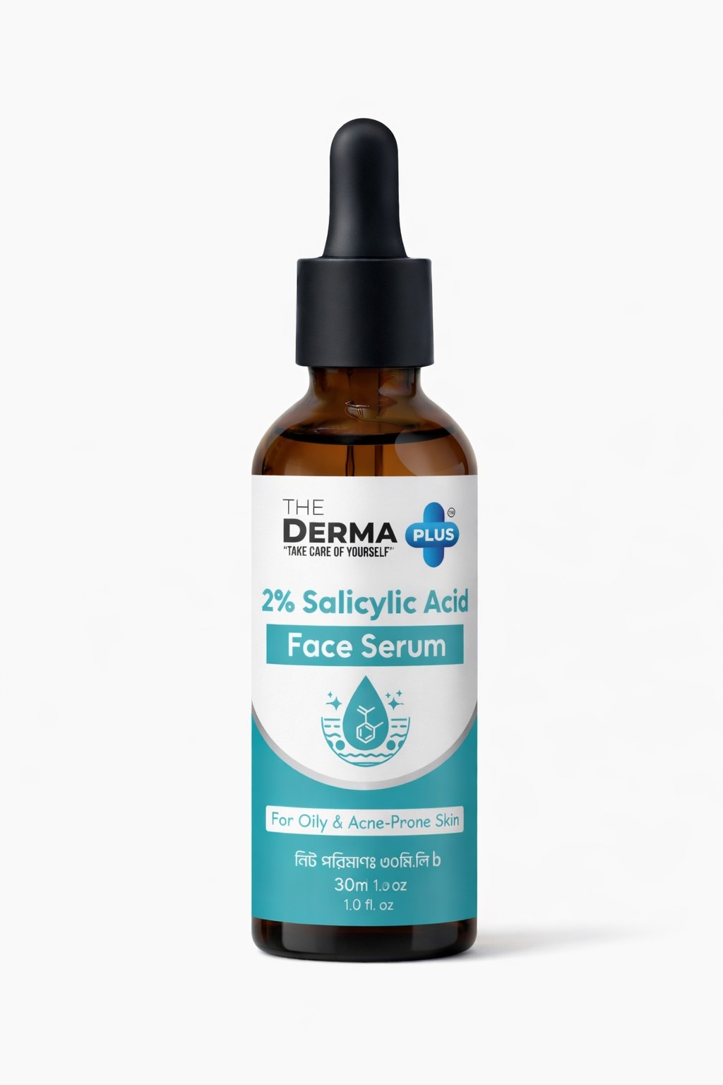 The Derma Plus 2% Salicylic Acid Face Serum bottle
